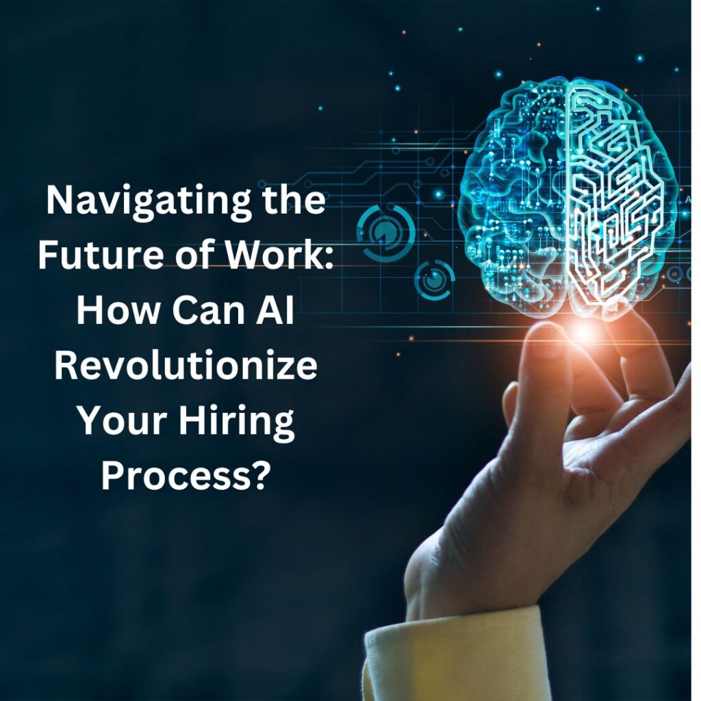 Illustration of AI in recruitment and HR outsourcing, showcasing streamlined hiring solutions and recruitment process automation.